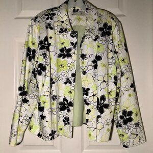 Appleseed's Vintage Women's Flower Print Blazer Button Closure
